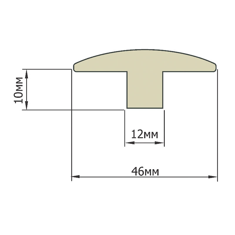 Т образный молдинг для мебели