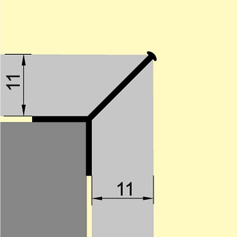 Профиль угловой внешний РП-АКП-17/ Серебро матовое анодированное (фото 3)