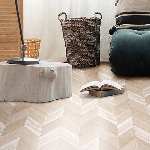 Пробковый пол Corkstyle Chevron Creme (click) 10 мм (фото 3)