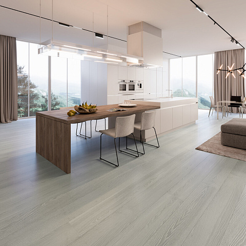 Паркетная доска ESTA 1 Strip 21075 Ash Elegant Dusky Grey White Pores brushed matt 2B 2390 x 180 x 14мм (фото 2)