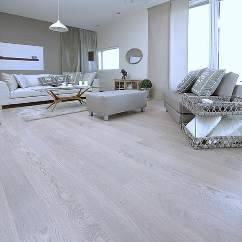 Паркетная доска Polarwood Дуб Элара снежно-белый матовый однополосный Oak FP 138 Elara White Matt Loc (фото 5)