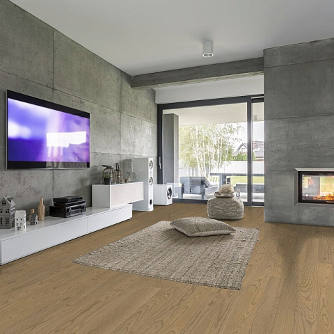 Паркетная доска ESTA 1 Strip 21088 Ash Elegant Champagne brushed matt 2B 2390 x 180 x 14мм (фото 2)
