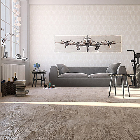 Паркетная доска Polarwood Дуб Тундра белый матовый трехполосный Oak Tundra White Matt (фото 4)