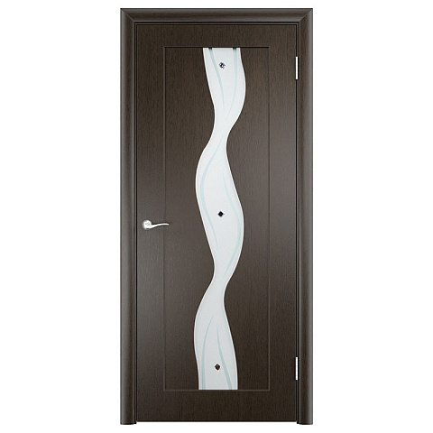 Межкомнатная дверь ПО Одинцово Вираж Дуб темно-коричневый Остеклённое Сатинато (фото 1)