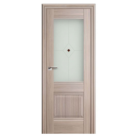 Межкомнатная дверь Profil Doors ПрофильДоорс Серия 2 Х Остекленное матовое узор с коричневым фьюзингом Орех Пекан (фото 1)