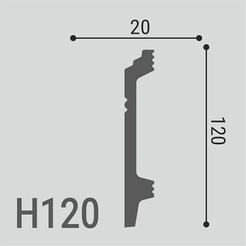 Плинтус Де-Багет XPS Polymer Н 120 120х20/ Белый  (фото 2)