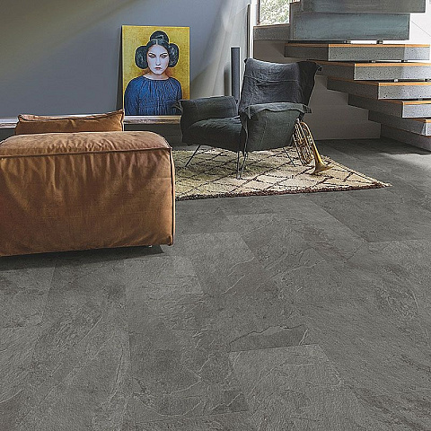 ПВХ-плитка Quick-Step LIVYN Ambient Click AMCL 40034 Сланец серый (фото 2)