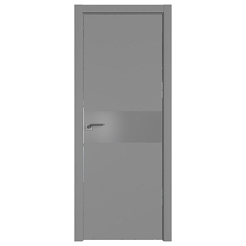 Межкомнатная дверь Profil Doors ПрофильДоорс 4 E кромка хром 4 Манхэттен Остекленное серебряный лак (фото 1)