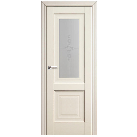 Межкомнатная дверь Profil Doors 28 Х Остекленное узор Эш Вайт серебро (фото 1)