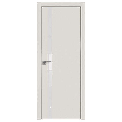 Межкомнатная дверь Profil Doors ПрофильДоорс 6 Е кромка мат 4 Eclipse 190 Экспорт Дарк Вайт Остекленное белый лак (фото 1)